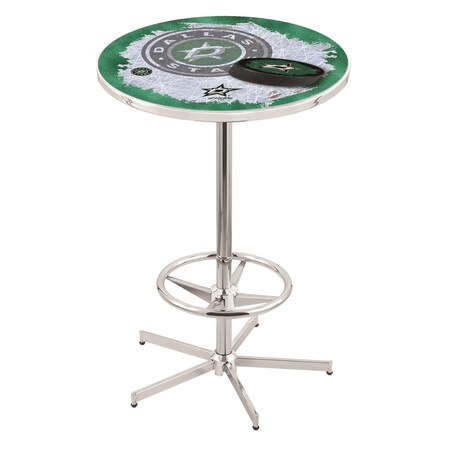 Holland Bar Stool Co 42" Chrome Dallas Stars Pub Table, 28" dia. Top L216C4228DalSta-D2